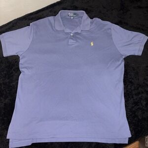 Polo‎ Ralph Lauren Men's Polo Shirt Blue Size L Short Sleeves 100% Cotton